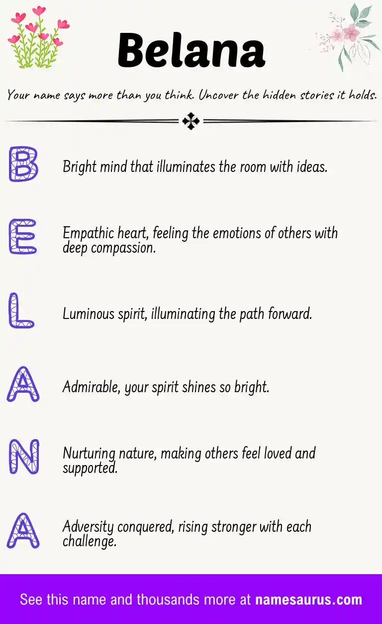 Acrostic poem about Belana.