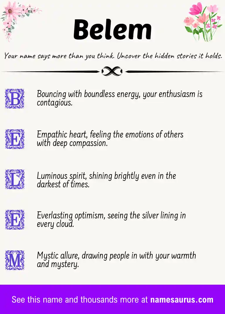 Acrostic poem about Belem.