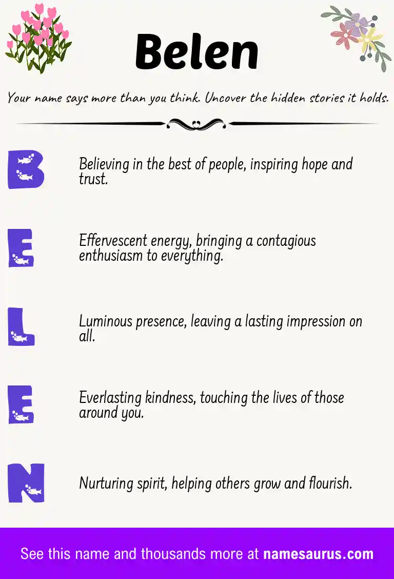 Acrostic poem about Belen.