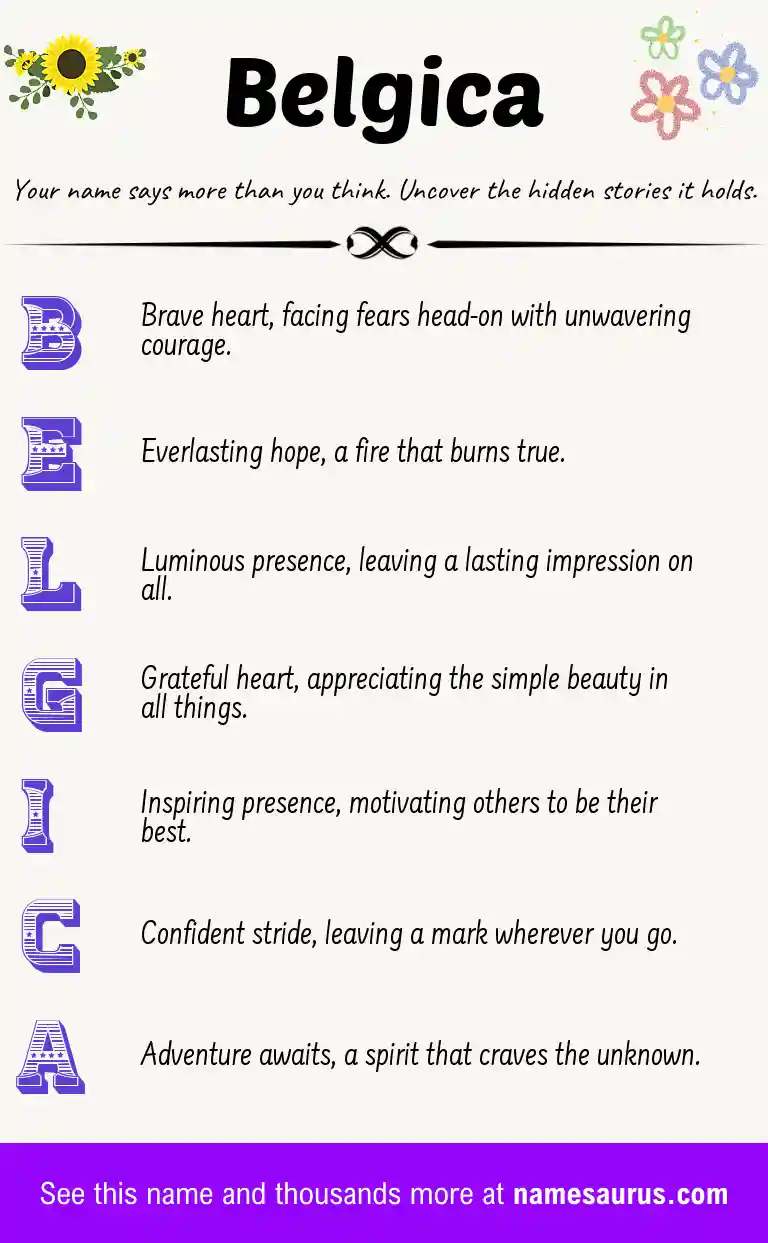Acrostic poem about Belgica.