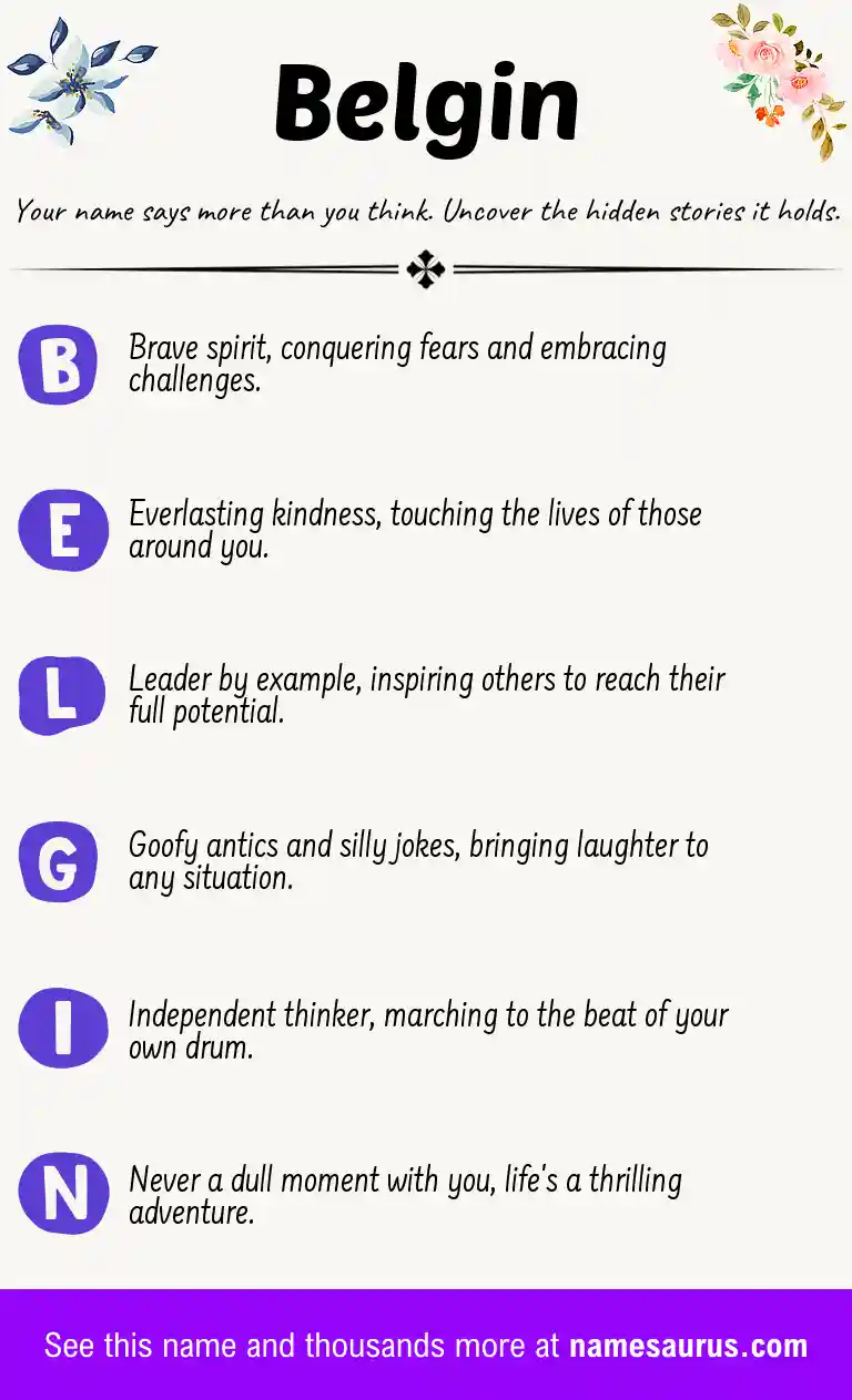Acrostic poem about Belgin.