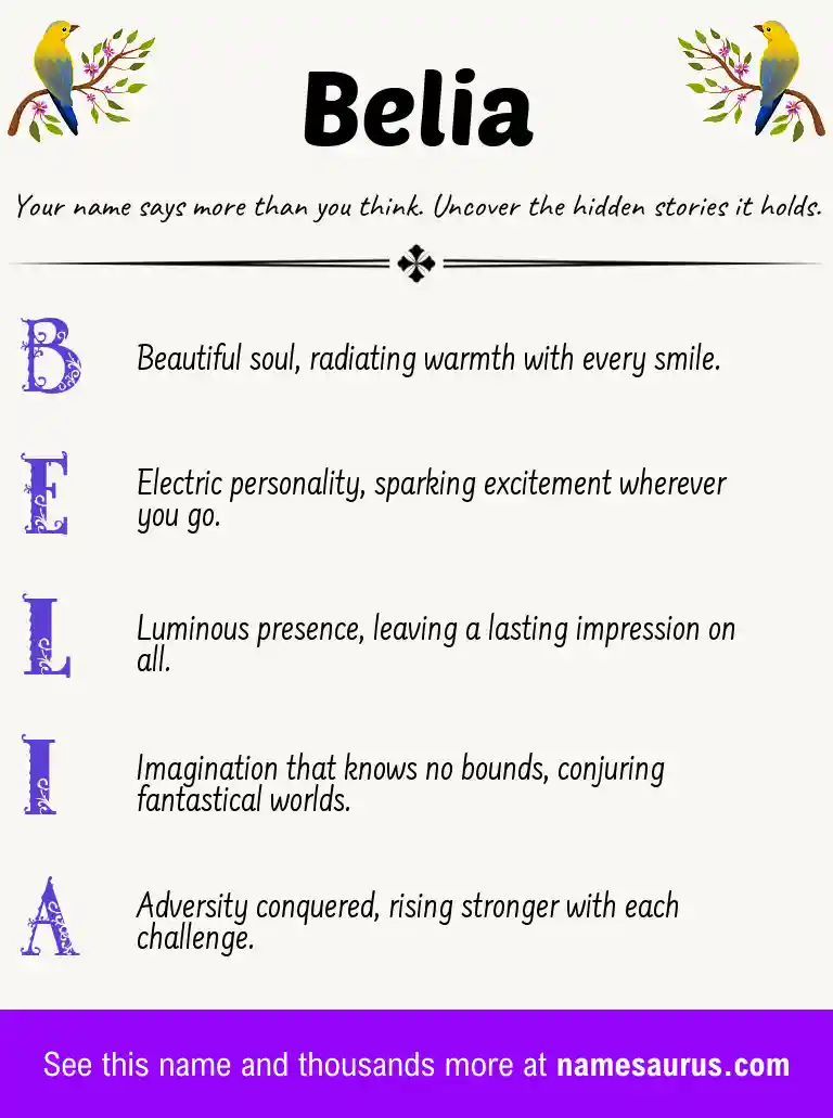 Acrostic poem about Belia.