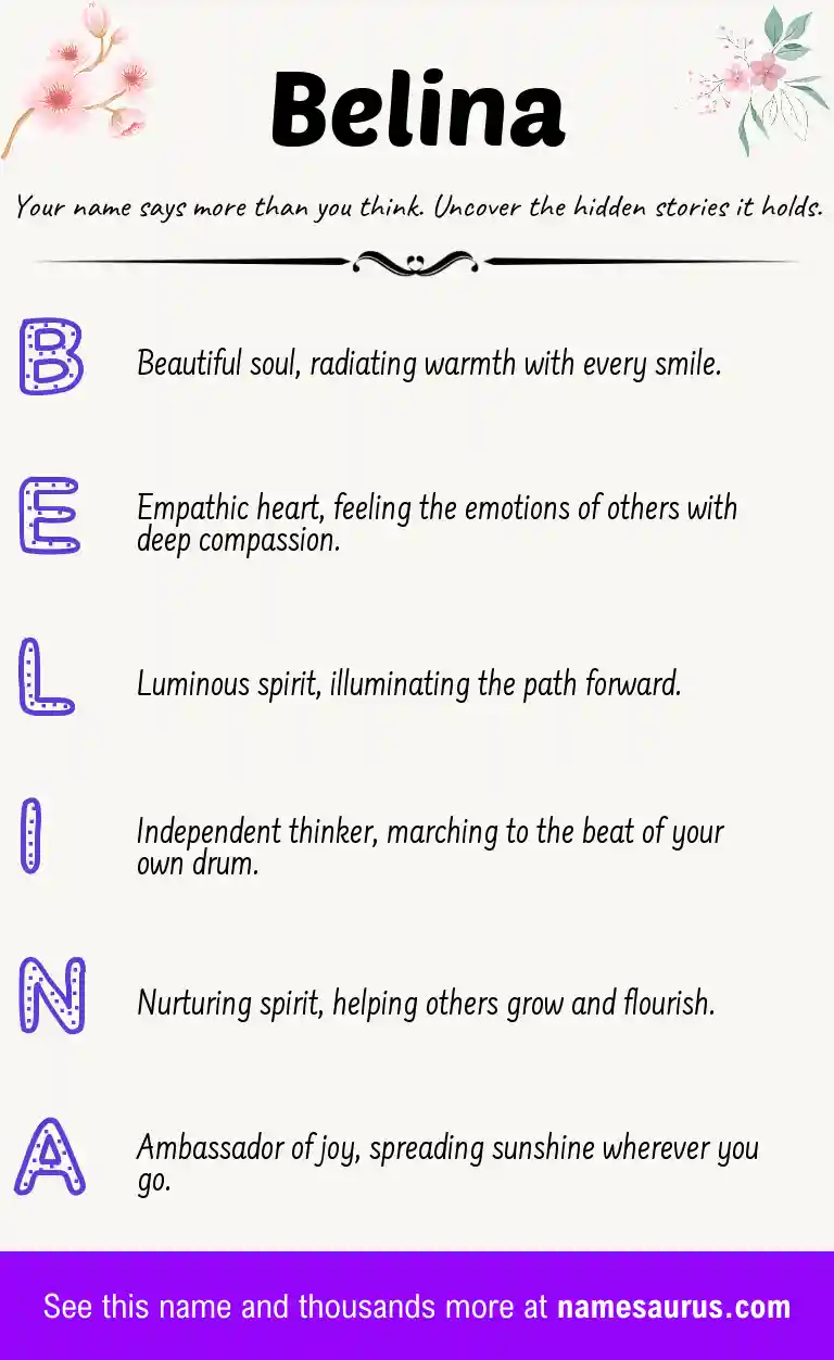 Acrostic poem about Belina.