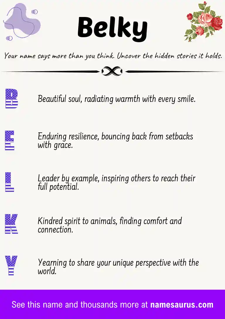 Acrostic poem about Belky.