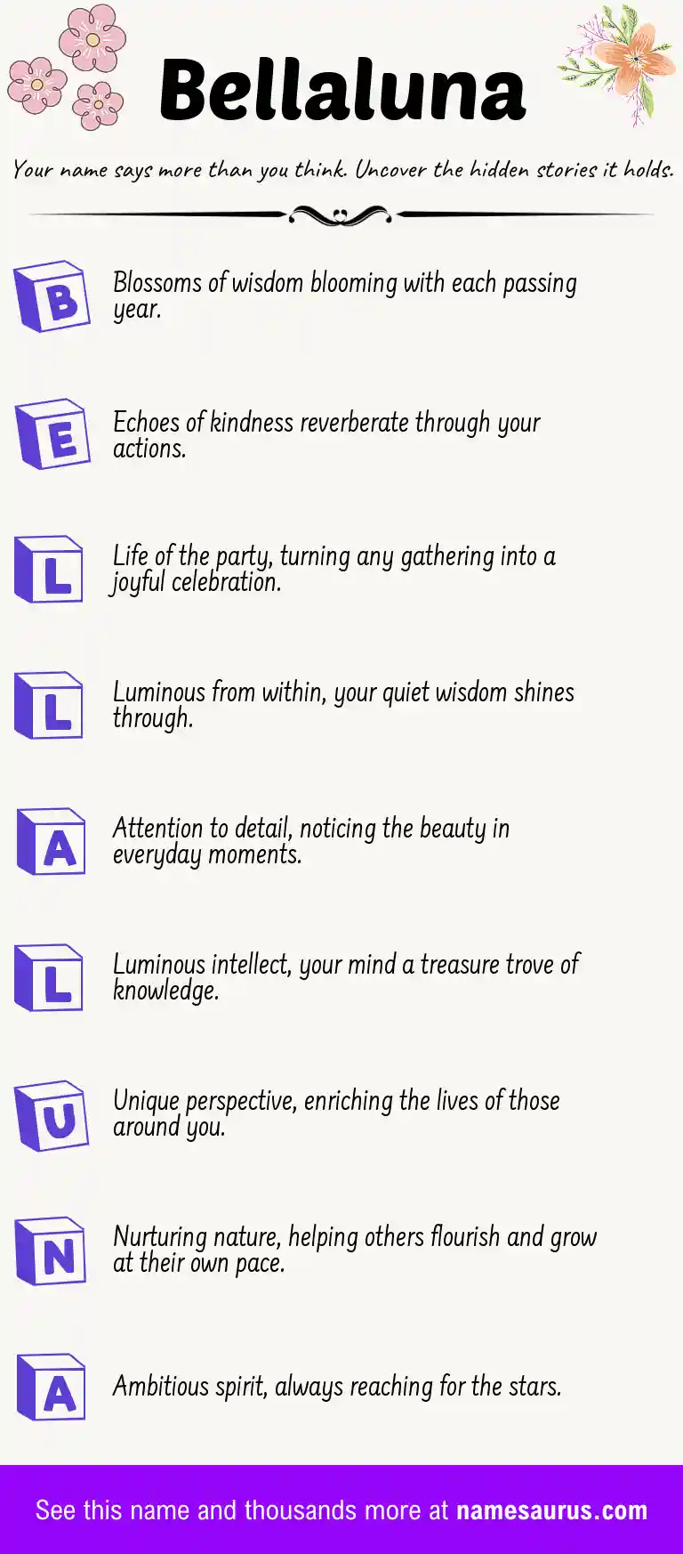 Acrostic poem about Bellaluna.