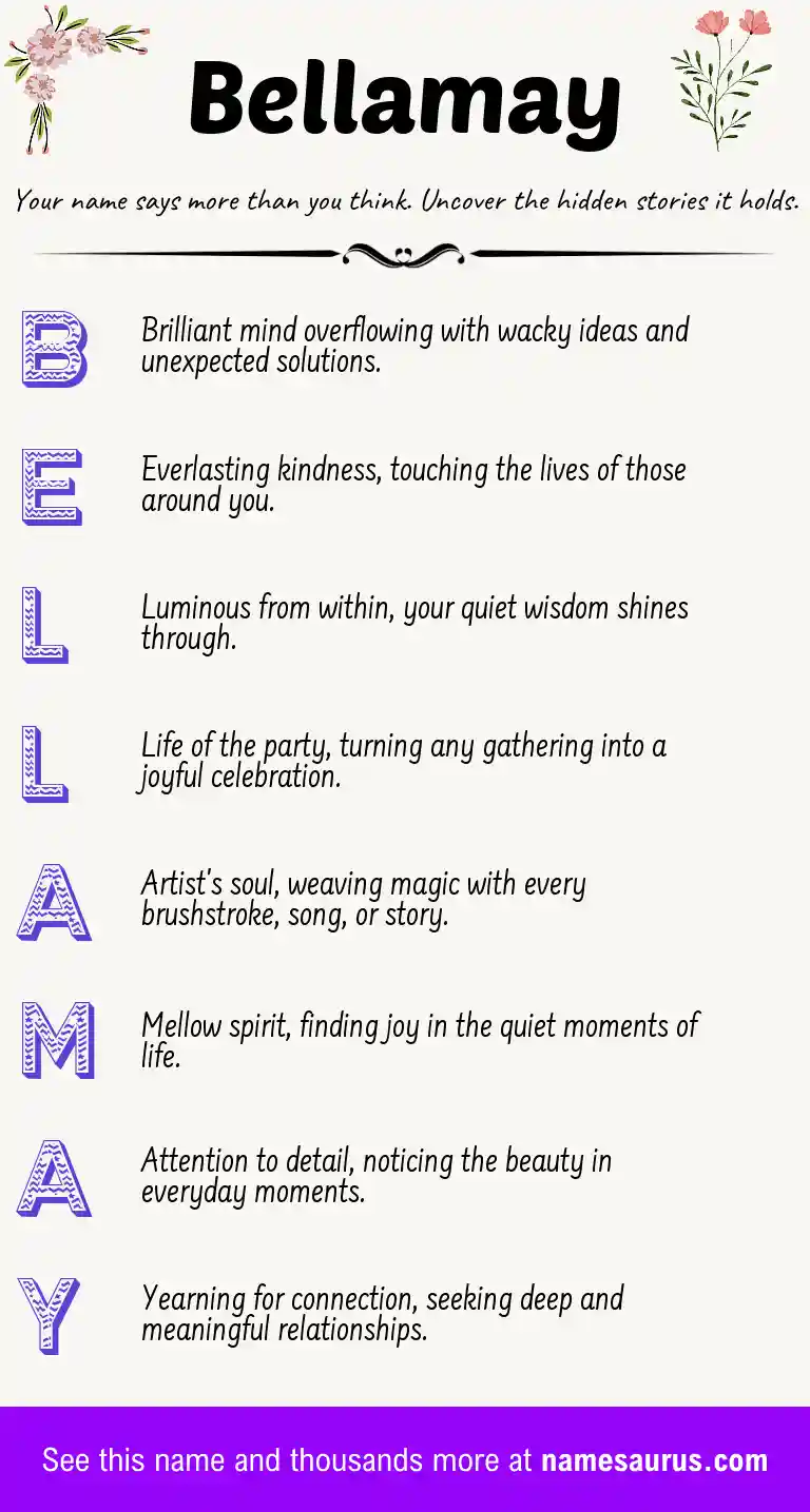 Acrostic poem about Bellamay.