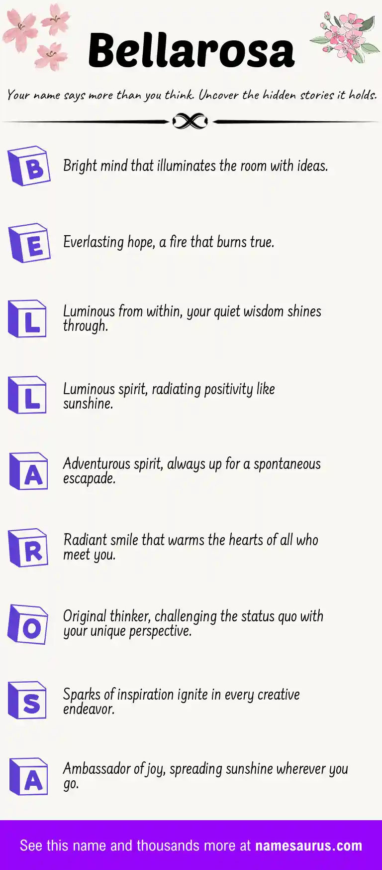 Acrostic poem about Bellarosa.