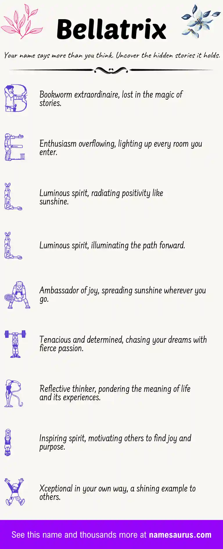Acrostic poem about Bellatrix.