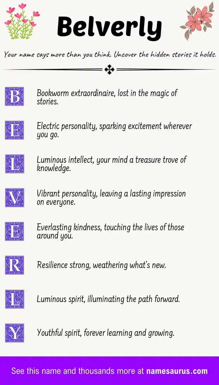 Acrostic poem about Belverly.