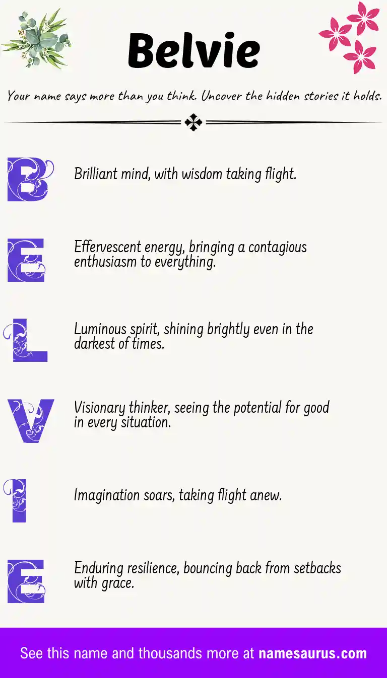 Acrostic poem about Belvie.