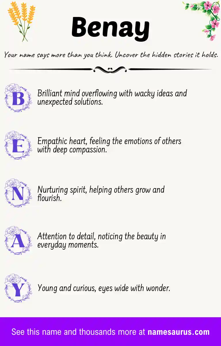 Acrostic poem about Benay.
