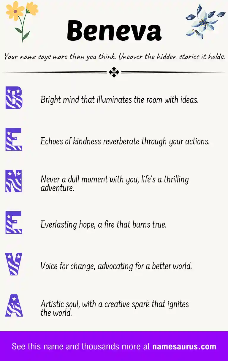 Acrostic poem about Beneva.