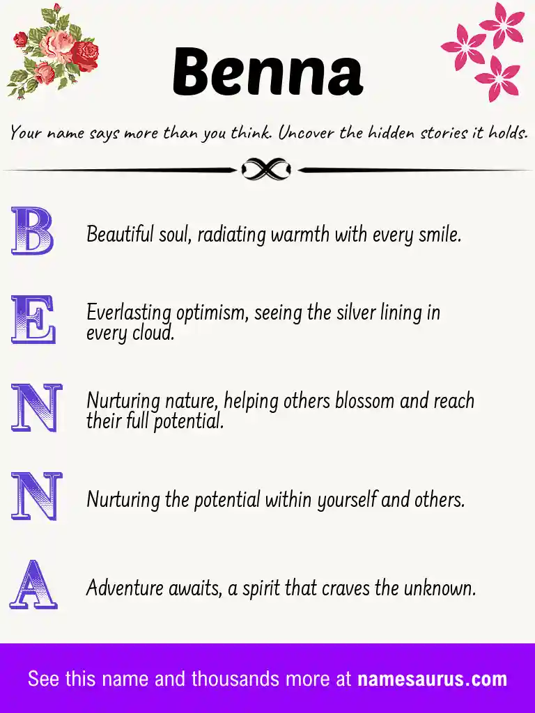 Acrostic poem about Benna.