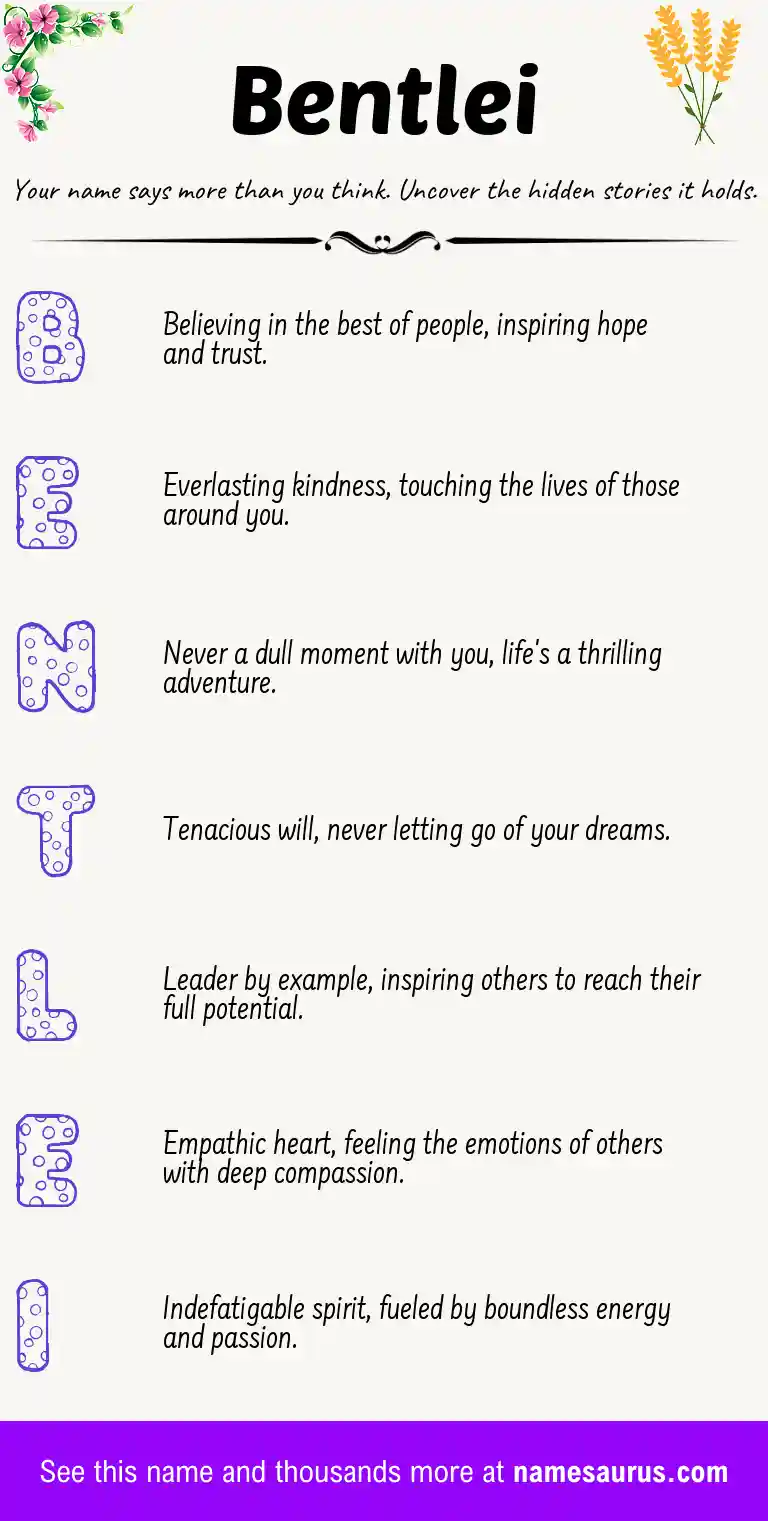 Acrostic poem about Bentlei.