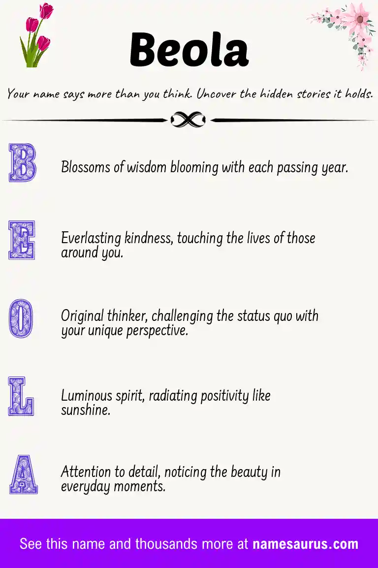 Acrostic poem about Beola.