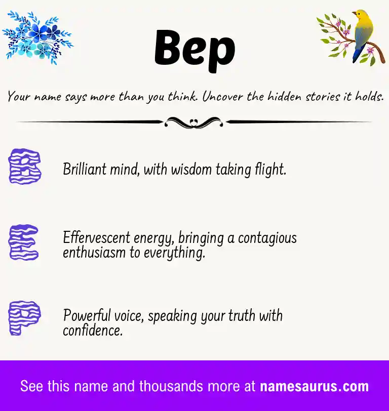 Acrostic poem about Bep.