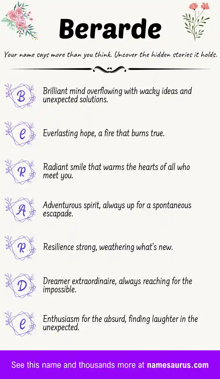 Acrostic poem about Berarde.