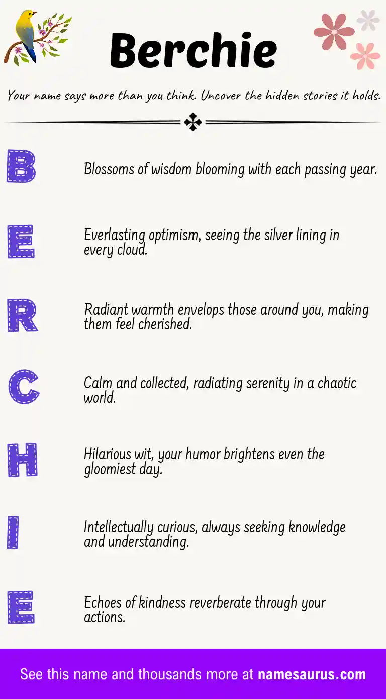 Acrostic poem about Berchie.