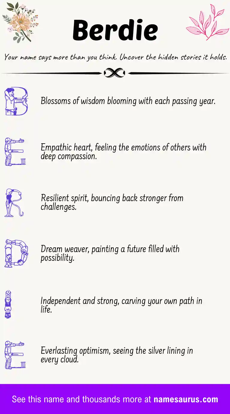 Acrostic poem about Berdie.