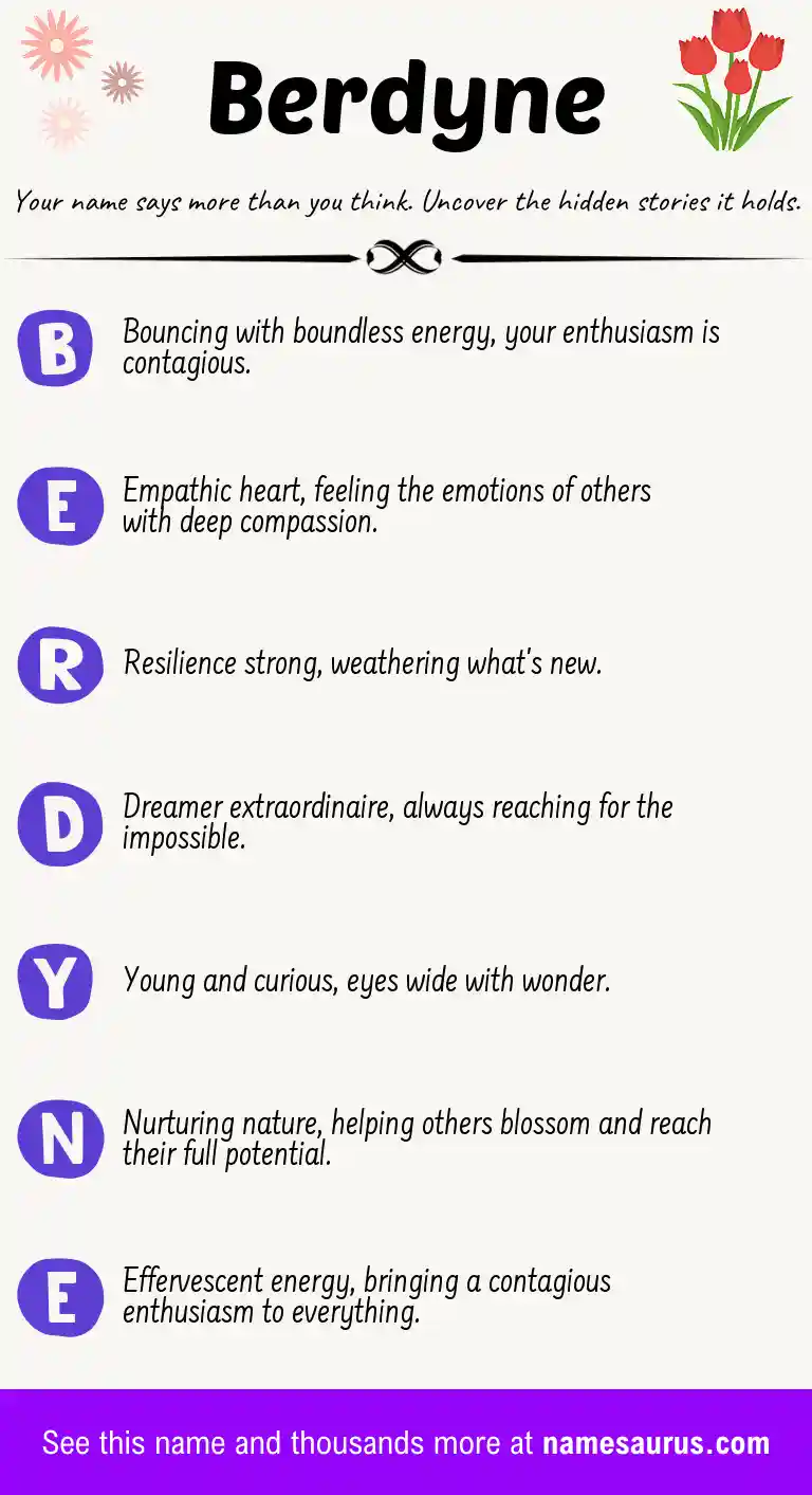 Acrostic poem about Berdyne.
