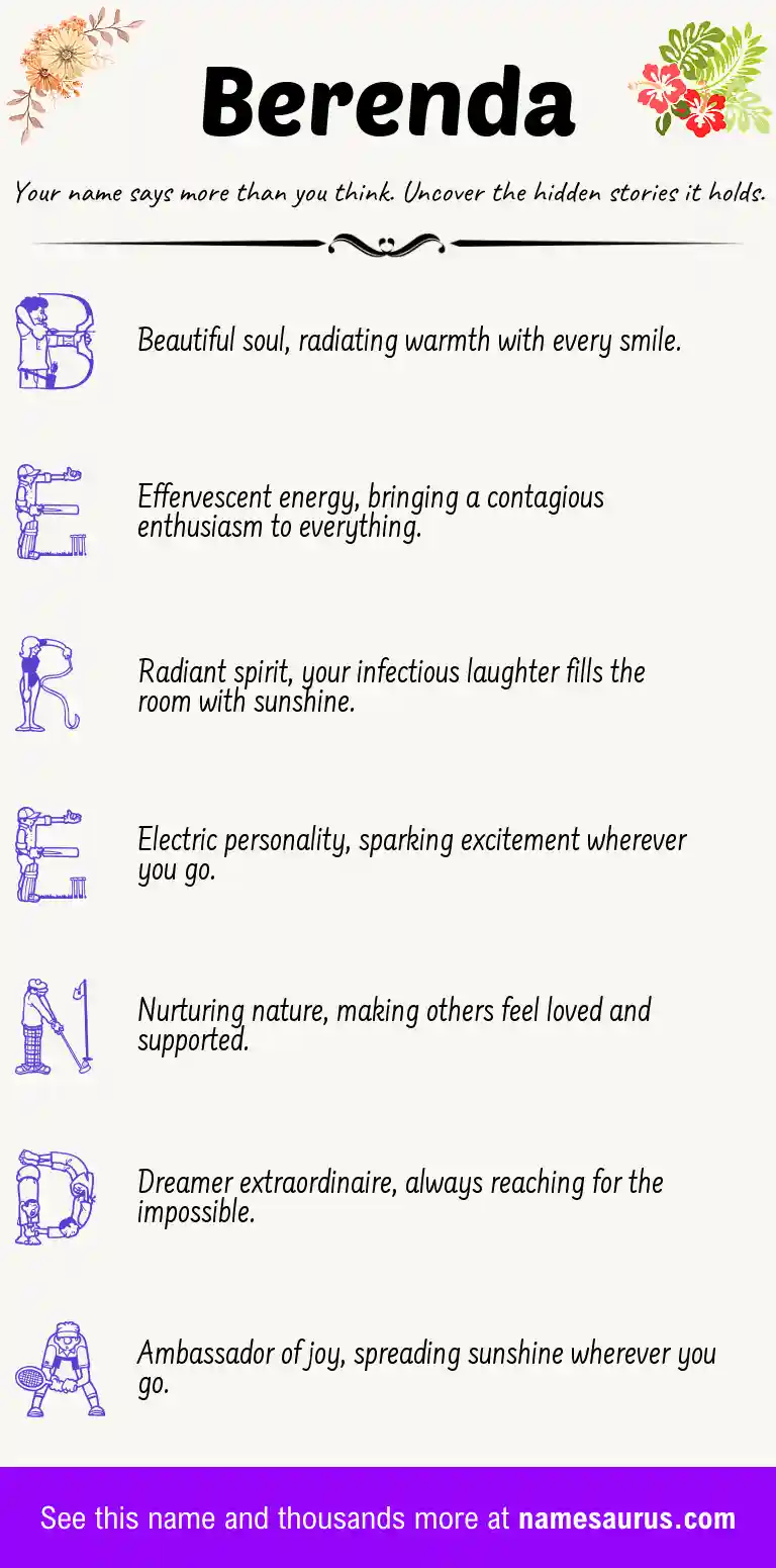 Acrostic poem about Berenda.
