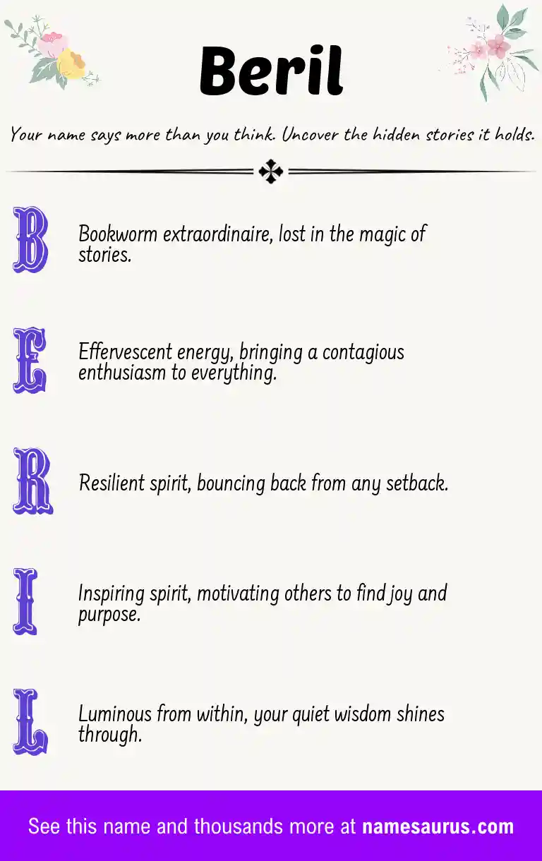 Acrostic poem about Beril.