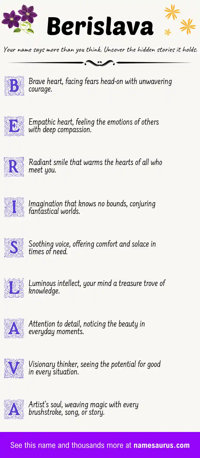 Acrostic poem about Berislava.