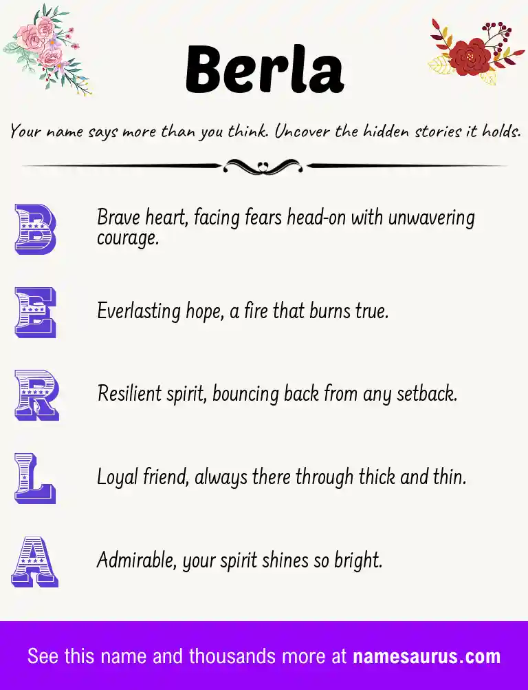 Acrostic poem about Berla.