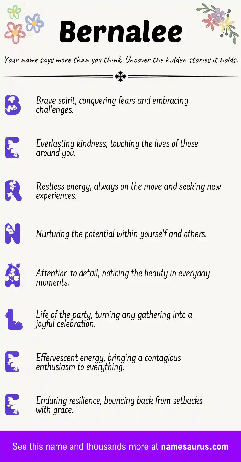 Acrostic poem about Bernalee.