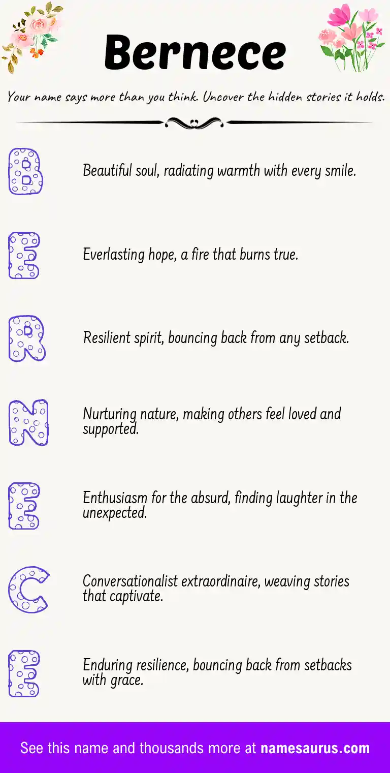 Acrostic poem about Bernece.