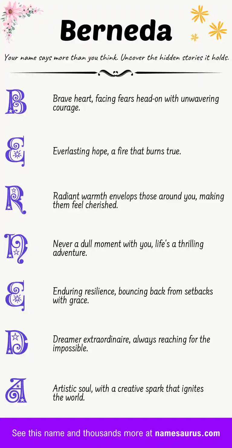 Acrostic poem about Berneda.