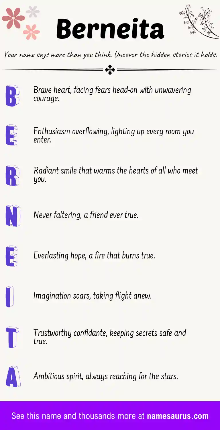 Acrostic poem about Berneita.
