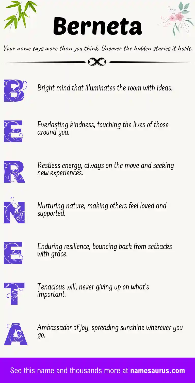Acrostic poem about Berneta.