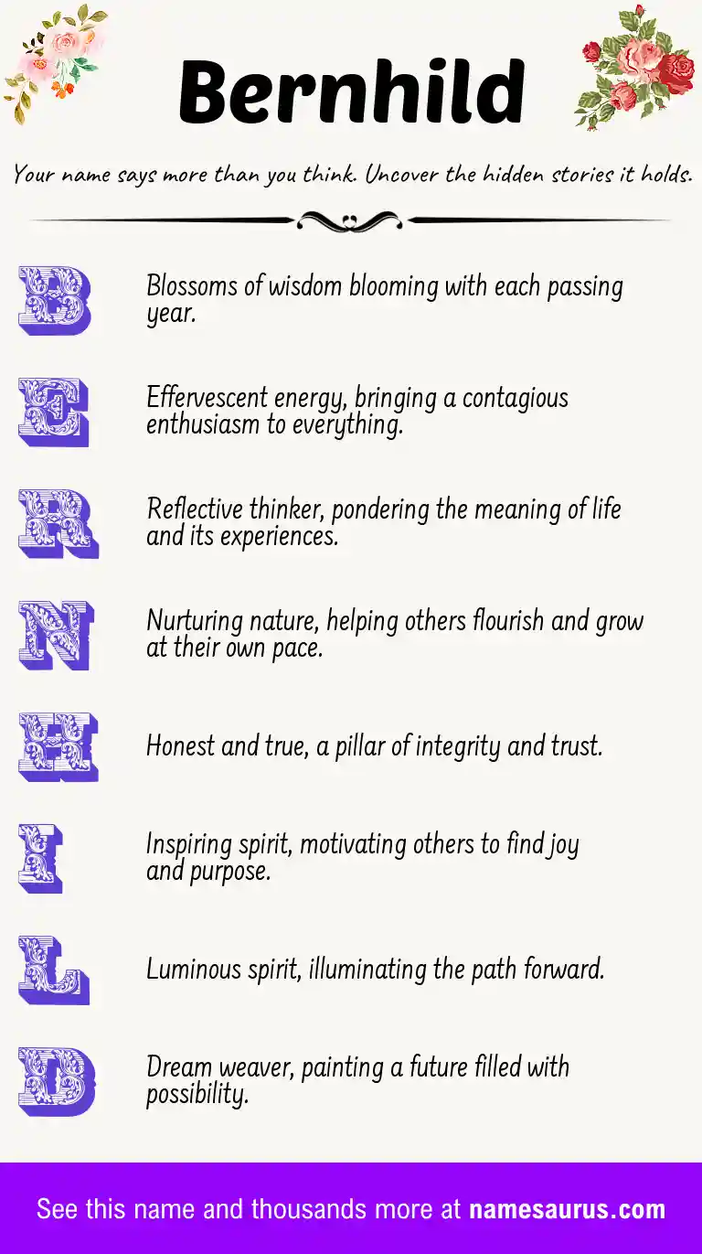 Acrostic poem about Bernhild.
