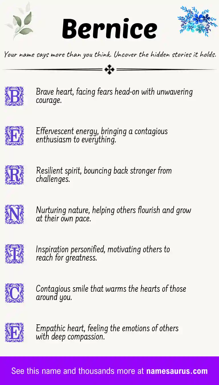 Acrostic poem about Bernice.