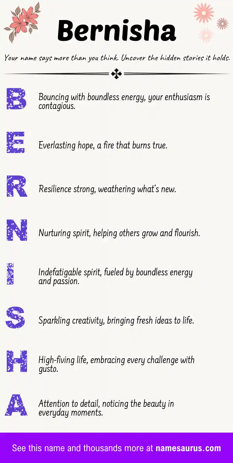 Acrostic poem about Bernisha.