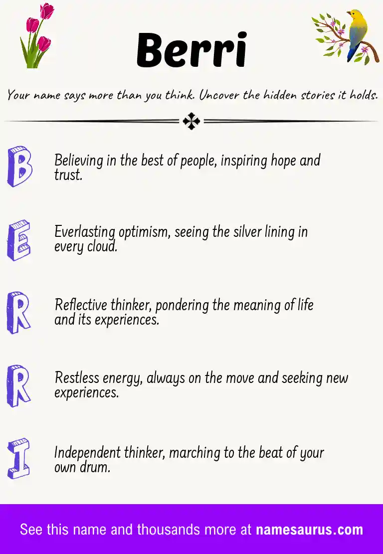 Acrostic poem about Berri.