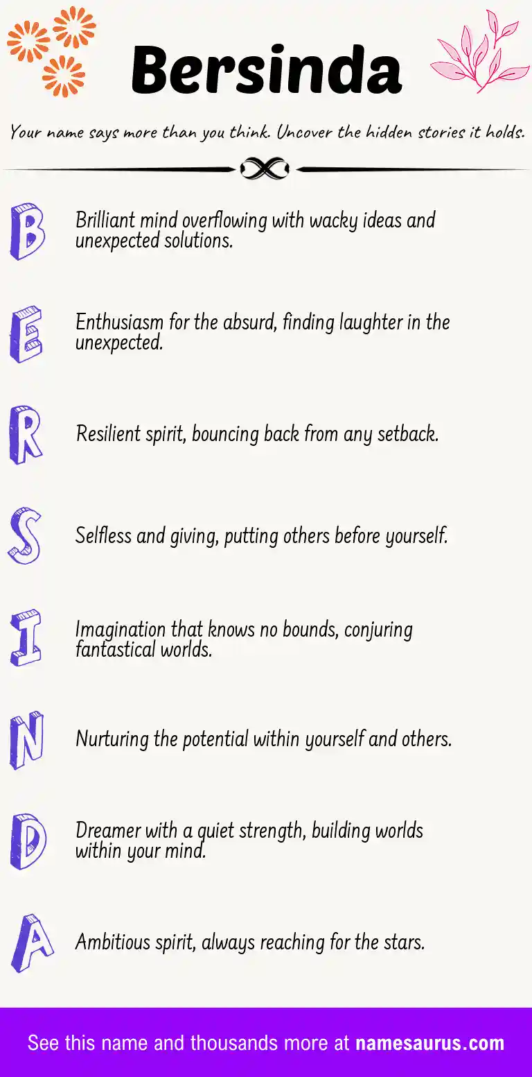 Acrostic poem about Bersinda.