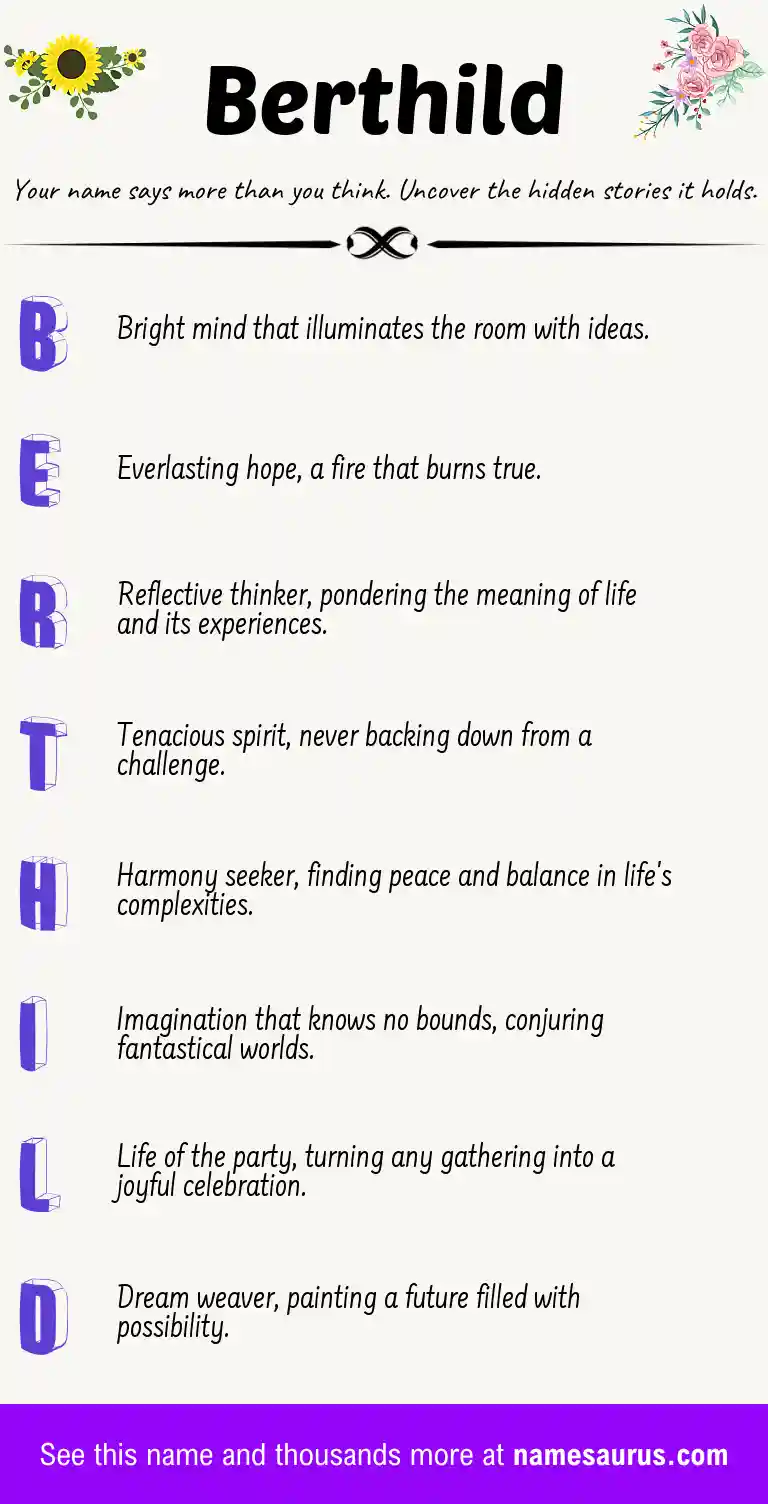 Acrostic poem about Berthild.