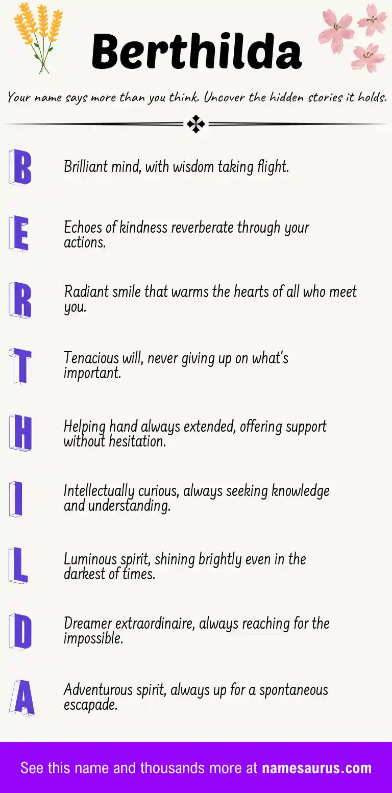 Acrostic poem about Berthilda.