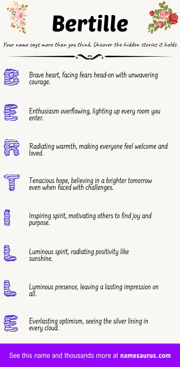 Acrostic poem about Bertille.