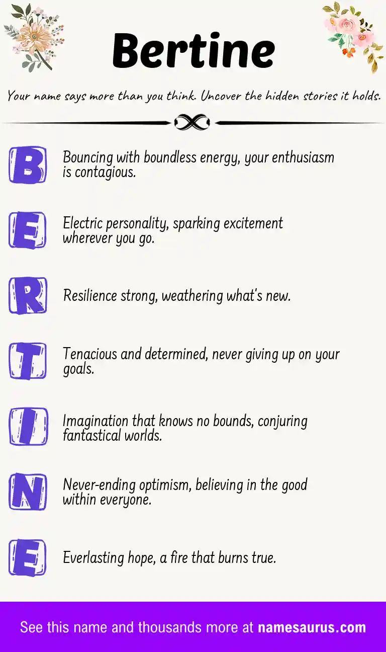 Acrostic poem about Bertine.