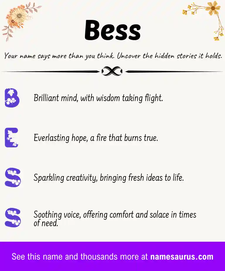 Acrostic poem about Bess.