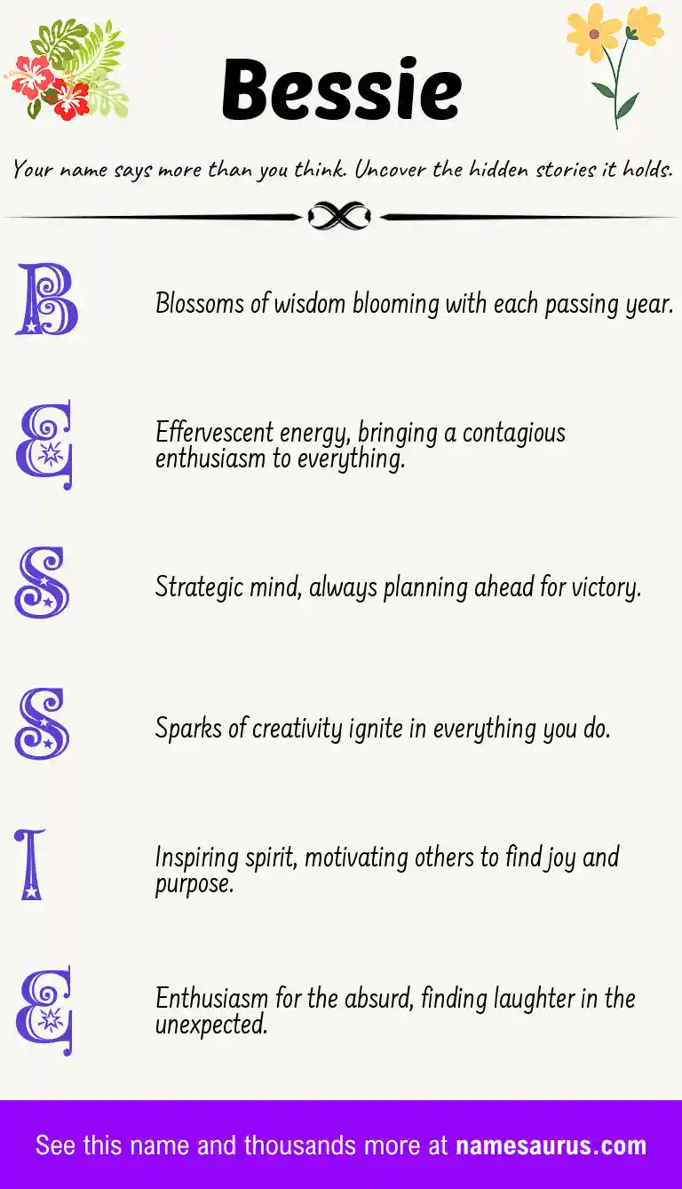 Acrostic poem about Bessie.