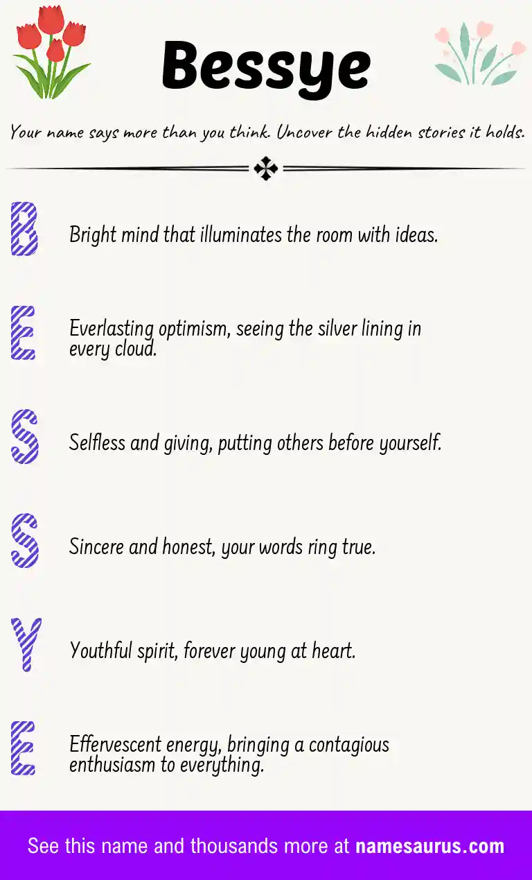 Acrostic poem about Bessye.