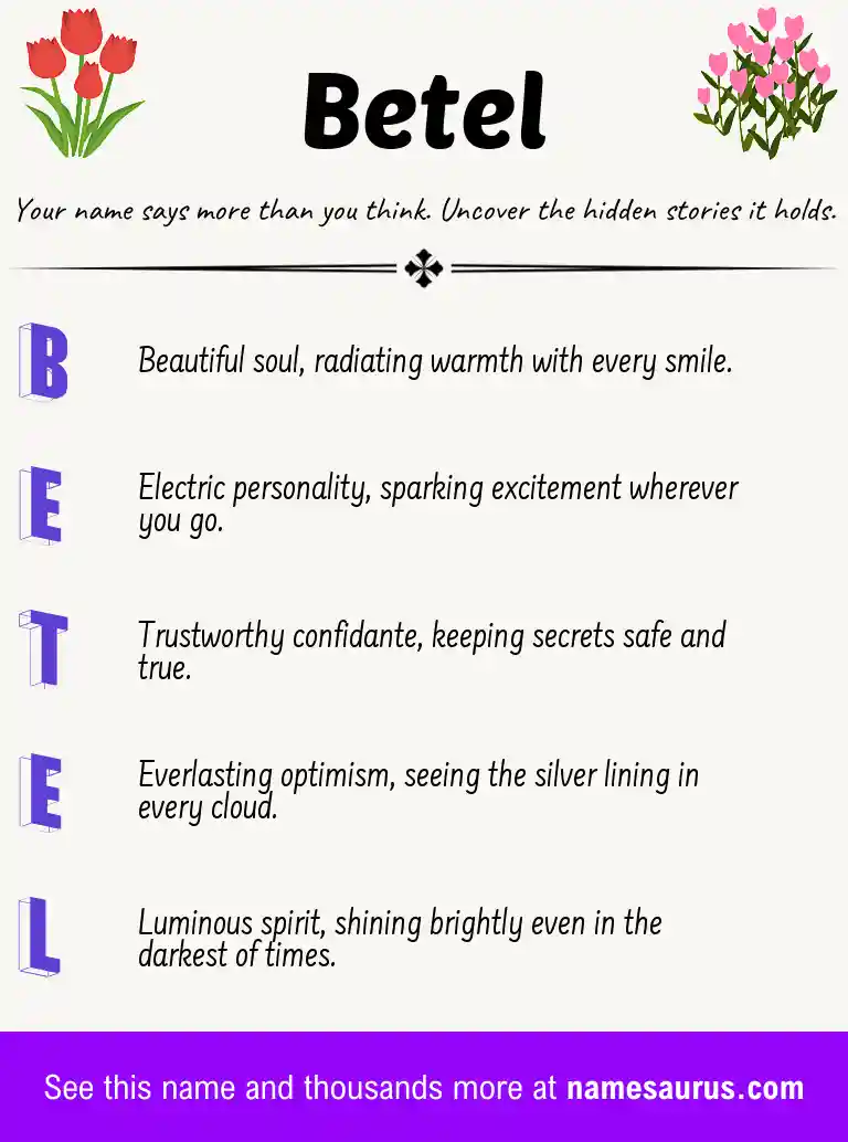 Acrostic poem about Betel.