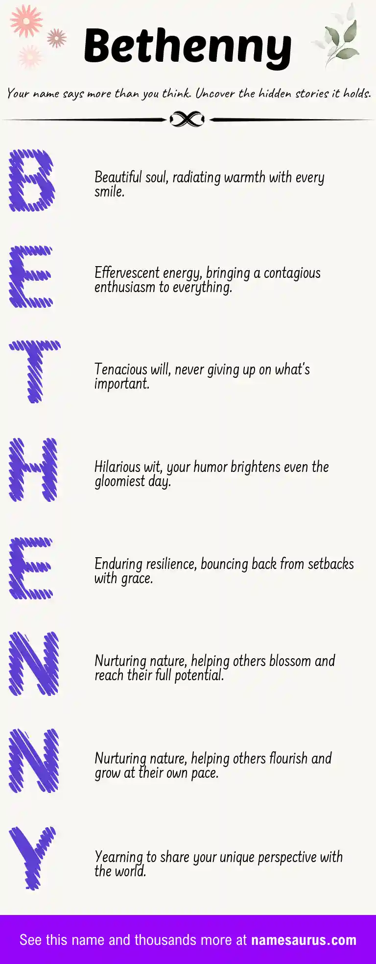 Acrostic poem about Bethenny.