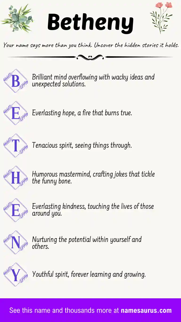 Acrostic poem about Betheny.