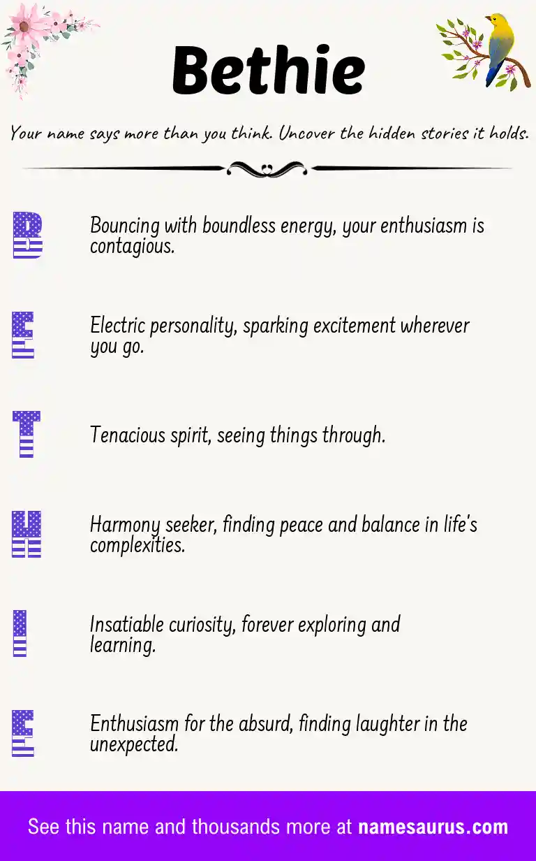 Acrostic poem about Bethie.