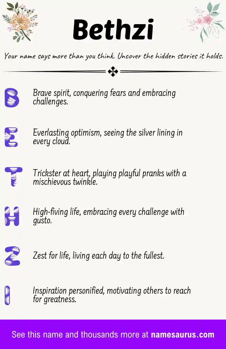 Acrostic poem about Bethzi.